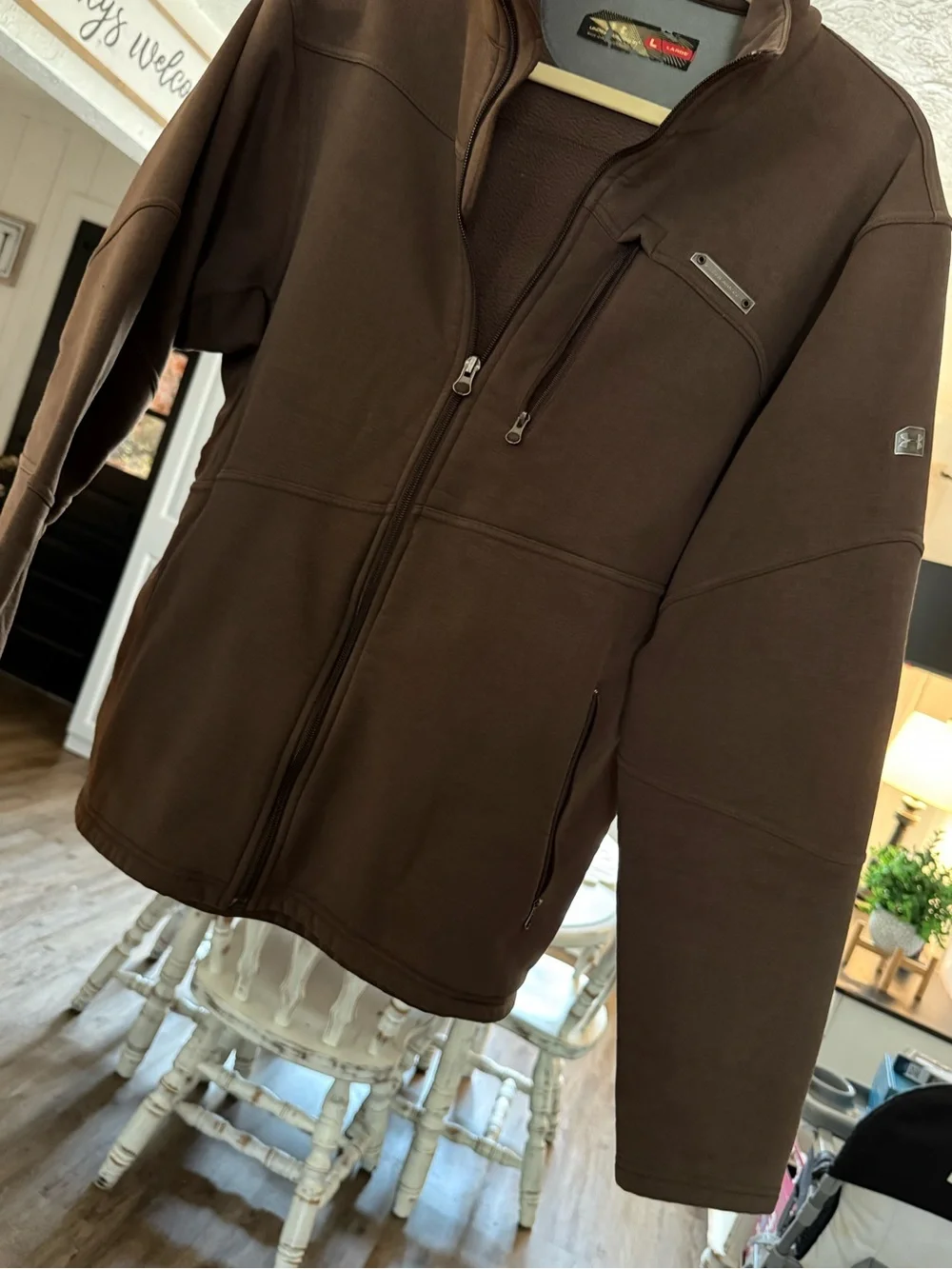 Under Armour Men’s Large Brown Full Zip Performance Jacket
